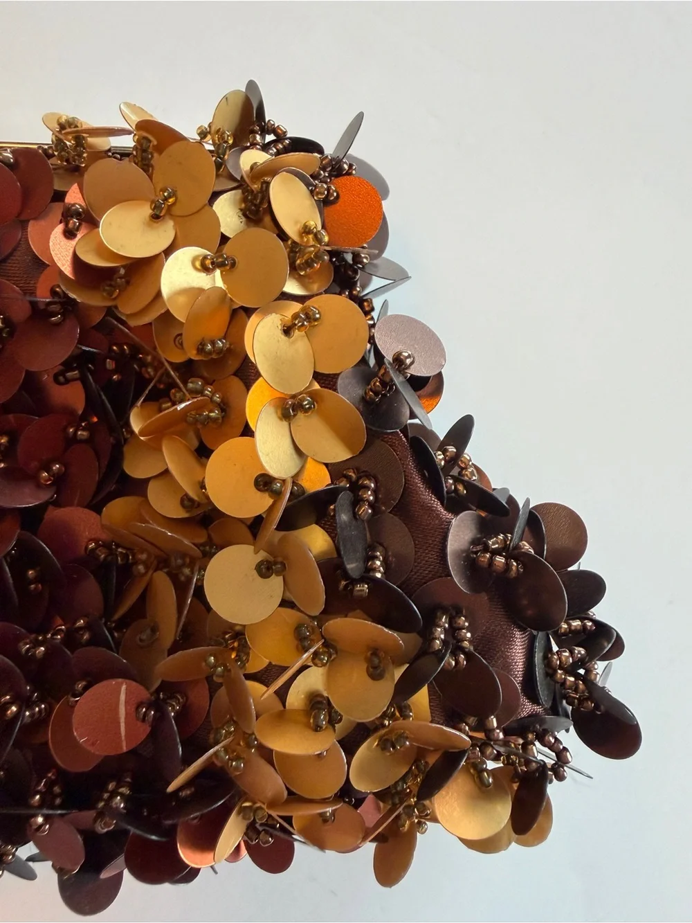 Gold and Brown Sequin Clutch